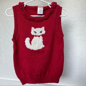 🐃LIKE NEW- Cat Appliqué Sweater Vest